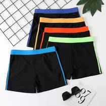 2022 new mens flat angle conservative shading high waist display slim spa wide side swimming trunks hot spring swimming gear
