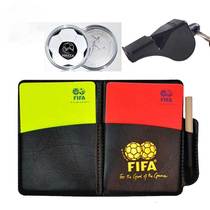 Football referee kit equipment set red and yellow card picker referee flag border flag barometer whistle