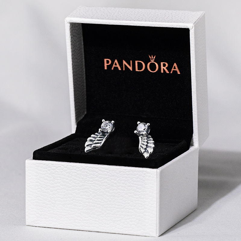 New Pandora Pandora official website Bright Angel Wing 925 silver stud women 298501C01 earrings
