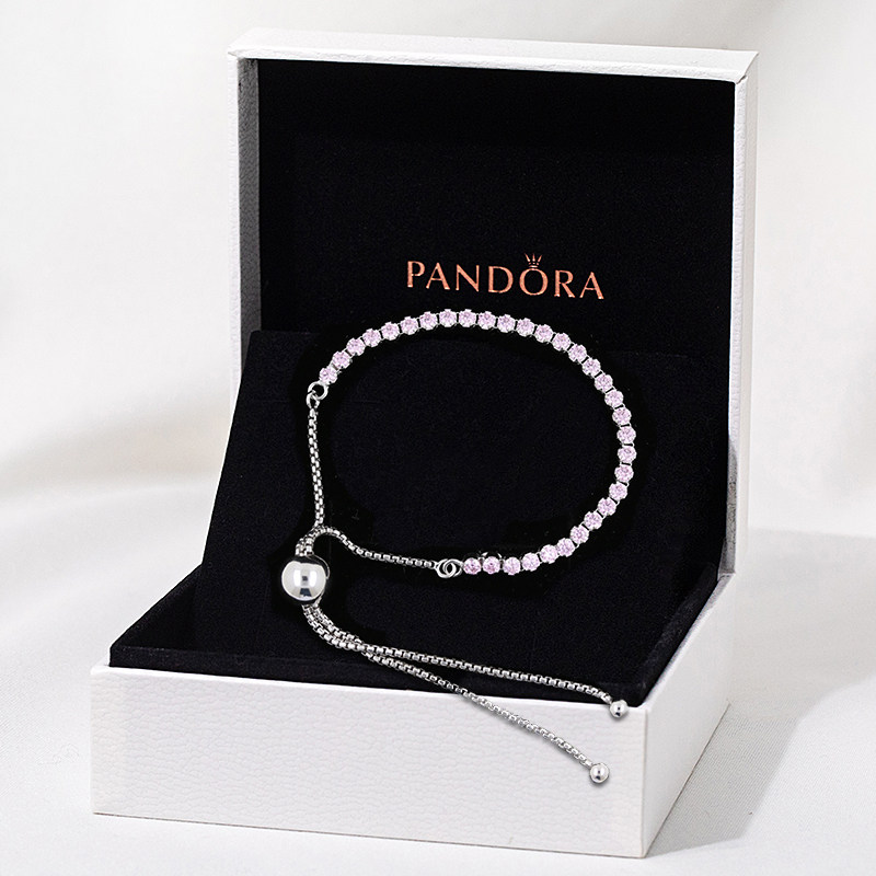 Spot Pandora Pandora Starlight Stylish Pink Zircon Womens Bracelet 590524PCZ