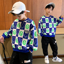 Childrens Clothing Boys Spring Sweatshirt Spring And Autumn 2022 New Style Mid-Day Kids Spring Fashion Tops Handsome Fried Street Tide