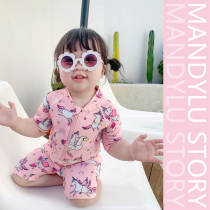 Childrens swimsuit girl quick-drying baby baby swimsuit Female one 3-year-old baby cute girl swimsuit child