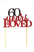 All About Details 60 Years Loved Cake Topper 1pc