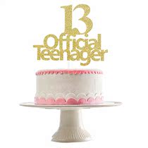 13th Birthday Cake Topper Decor(Double Sided Glitter