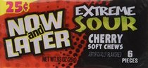 Now later Extreme Sour Soft Chews Candy Cherry