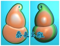 Three-dimensional gourd Fluke small flower pendant fine carving drawing relief jade carving grayscale diagram computer engraving JDDBMP