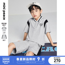 minipeace Taiping bird boy clothes boy suit small bear 2022 summer loaded with short sleeve polo shirt shorts