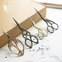 Junjia retro small scissors literary metal carving handmade gardening creative zakka hand account scissors old small