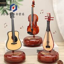 New violin rotating music box Creative Home Decorative Pendulum Gift TV Cabinet Wine Cabinet Decorative Handiwork