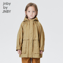 Shopping mall with the same] Jiangnan commoner childrens clothing 21 autumn new mens and womens childrens clothing hooded trench coat 1L7916390