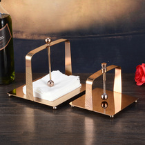 Hotel creative stainless steel restaurant desktop tissue holder vertical napkin rack towel holder towel press Holder custom logo