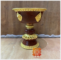 Fengsheng Buddha with pure copper ghee lamp holder Nepal semi-gilt gold Buddha front long light supply lamp eight auspicious lamp holder 1 pair