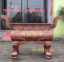 Temple Cast-iron Incense Burner tripod Ancestral Hall Booking for Home Indoor Exterior Fragrant 1 m incense stove with tetragonal tripod