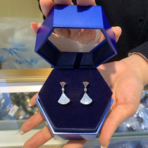 Fan-shaped small skirt earrings sterling silver earrings 2021 New Tide light luxury niche fairy temperament simple ear jewelry