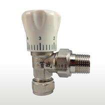 Heat sink angle valve aluminum plastic pipe ferrule angle type temperature control valve HVAC adjustment cut-off 4 minutes 6 minutes 1 inch