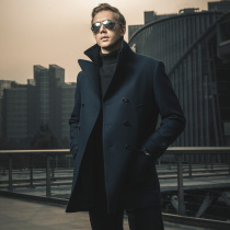 2020 Dragon tooth new American navy coat men long winter business leisure windproof wool coat