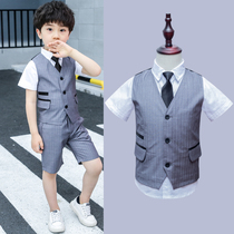 Boys dress Children Baby small suit vest suit suit British summer boy wedding flower girl host costume