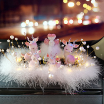 Belt lamp pink one-way green deer car central control desk decoration on-board cute male and female god-in-car ornament swinging piece