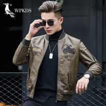 Haining Leather Men Leather Short Fixing Feather Clothes Men Locomotive Hall Hall Sheep Pie Motorcycle Cocket Winter