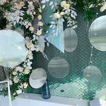 Wedding Sunshine board mirror sequin geometric reflector transparent round wedding stage aerial ceiling decoration pendant