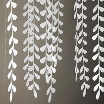 White seaweed hanging mirror sequin pendant Wedding sky ceiling decoration Hotel shopping mall window beauty Chen layout