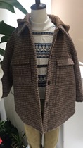 Mono monuo brand childrens clothing men and women big boys fall winter 2021 new plus cotton plaid casual coat coat
