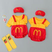 Internet Red Baby Summer Clothing Suit Baby Conjoined Ha Clothes Men And Women Spring Clothes Cute Super Cute Full Moon Spring Season Season