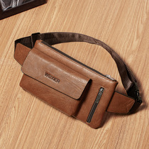 Shoulder Bag crossbody waist crotch bag mens running bag light mobile phone bag wallet multi pocket Sports mens bag pu soft leather small bag