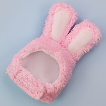 Cat hat dog white rabbit cute warm cotton velvet small medium-sized dog headgear supplies autumn and winter adjustable
