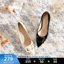Red Dragonfly High Heels Shoes Woman 2022 Spring Summer New Pure Color 100 Hitch Point-style Commuter Single Shoe WFB12016