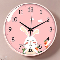 Super silent cartoon childrens wall clock Living room household fashion clock Bedroom cute simple modern wall hanging quartz clock