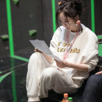 2021 autumn Yang Mi star same letter long sleeve sweater loose casual fashion large size sports pants suit women