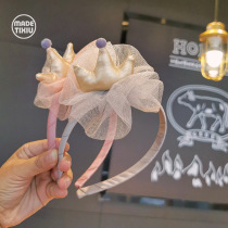 Korean version of ins children headband girl crown headband princess girl cute lace crown hair card headgear hair accessories