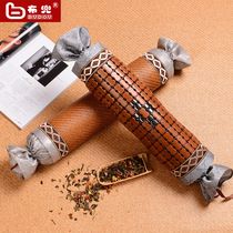 Cloth Bag Summer Cool Mat Cervical Spine Ram Air Conditioning Pillow Mahjong Block Bamboo Pillow Adult Air Conditioning Neck Pillow Ice Silk Tea Fragrant Pillowcase