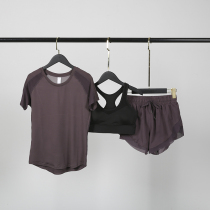 Yoga suit suit womens summer loose thin fashion sports running three-piece set morning running training net red fitness clothes