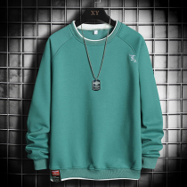  Long-sleeved t-shirt mens sweater spring and autumn 2021 new Korean version of the trend Ruffian handsome fashion mens autumn top clothes