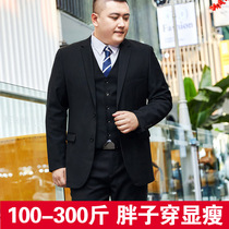 Plus size suit suit Mens fat plus fat loose suit Professional business formal groom wedding dress