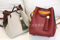 Bucket bag womens bag shoulder bag handmade leather leather version drawing version PDF electronic drawing