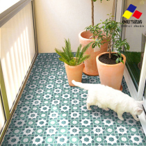 Green and fresh retro small tiles Nordic toilet tile restaurant balcony floor tiles bathroom non-slip kitchen wall tiles