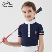 Summer Equestrian T-Shirt Short Sleeves Kids Equestrian Costume Knight Gear Quick-Drying Girls Equestrian Equipment Polo Shirt