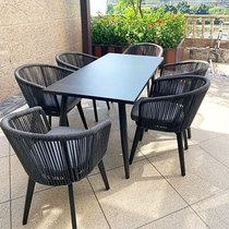 Courtyard table and chair combination living room Garden Outdoor Leisure outdoor dining table terrace light luxury modern Nordic outdoor tables and chairs
