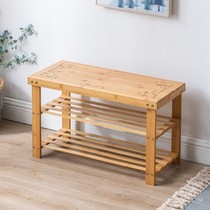 Bamboo shoe changing stool home door test shoe stool simple solid wood multi-layer shoe shelf economical dormitory can sit in the shoe cabinet
