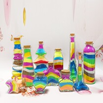 Childrens sand painting bottle diy handmade material cork glass star bottle creative quicksand fine sand color sand wishing bottle
