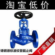 WJ41H-16 German standard bellows globe valve high temperature steam heat transfer oil valve DN200 80 100 50