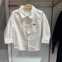 Balabala male child long sleeve shirt white 2022 spring new children's bottoming shirt 201122102103