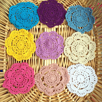 Hand hook cotton thread small coaster 10cm handmade crochet hook lace coaster insulation pad simple special price zakka