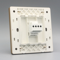 Gold single hole plug concealed telephone socket Champagne color 86 type CAT3 telephone voice module information home panel