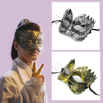 Hot sale Serrated Mens Antique mask Halloween Golden Party Adult half-face stage props performance Dance party