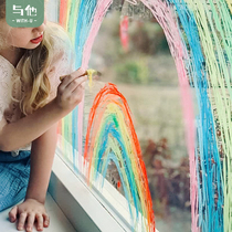 Japanese imported crayons do not dirty hands safe water soluble children's oil painting stick kindergarten glass painting washable