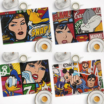 American Animated PVC table cushion anti-hot mat European-style waterproof dinner plate cushion Cartoon cute dining cushion cup cushion custom-made
